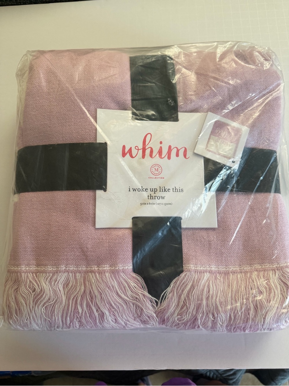 Whim Pink ‘I Woke Up Like This’ Throw Blanket